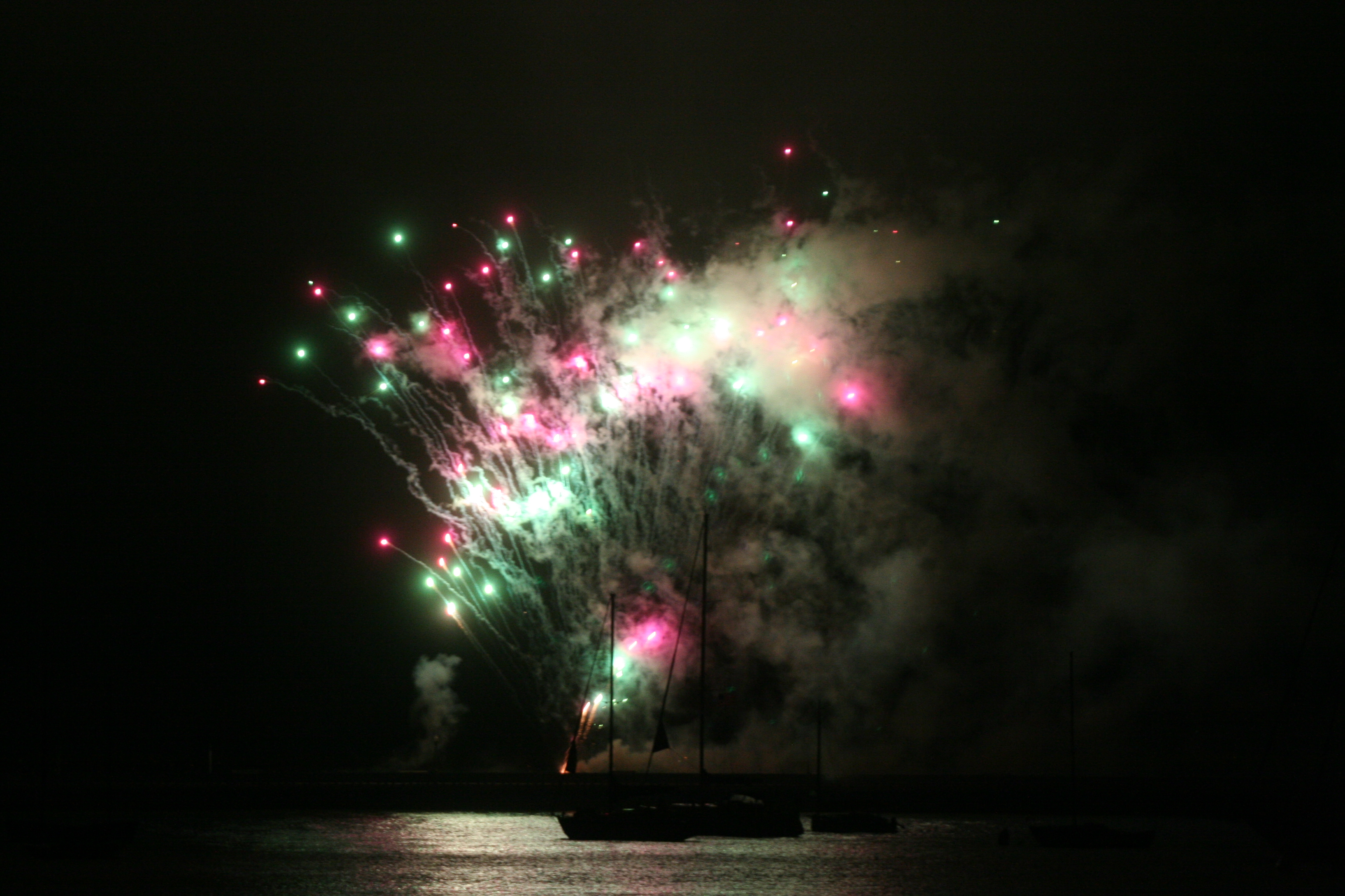Boats anchored in a warzone