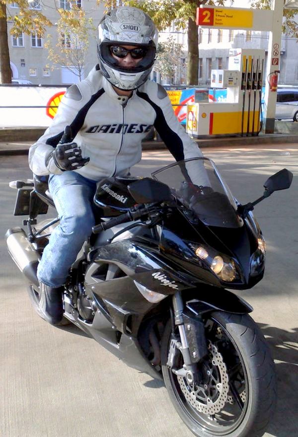 William fueling up and getting ready to go