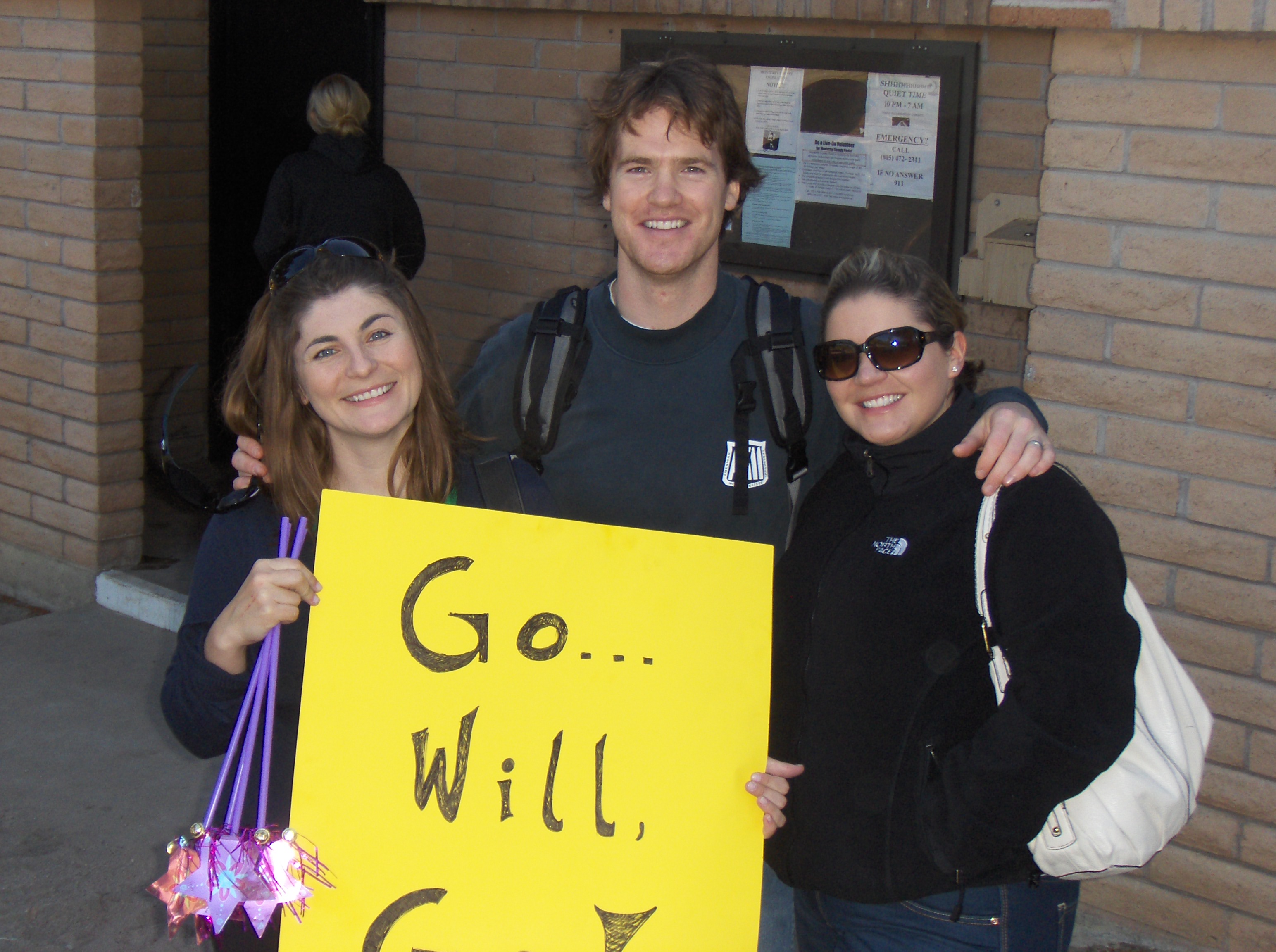 William and the cheering squad