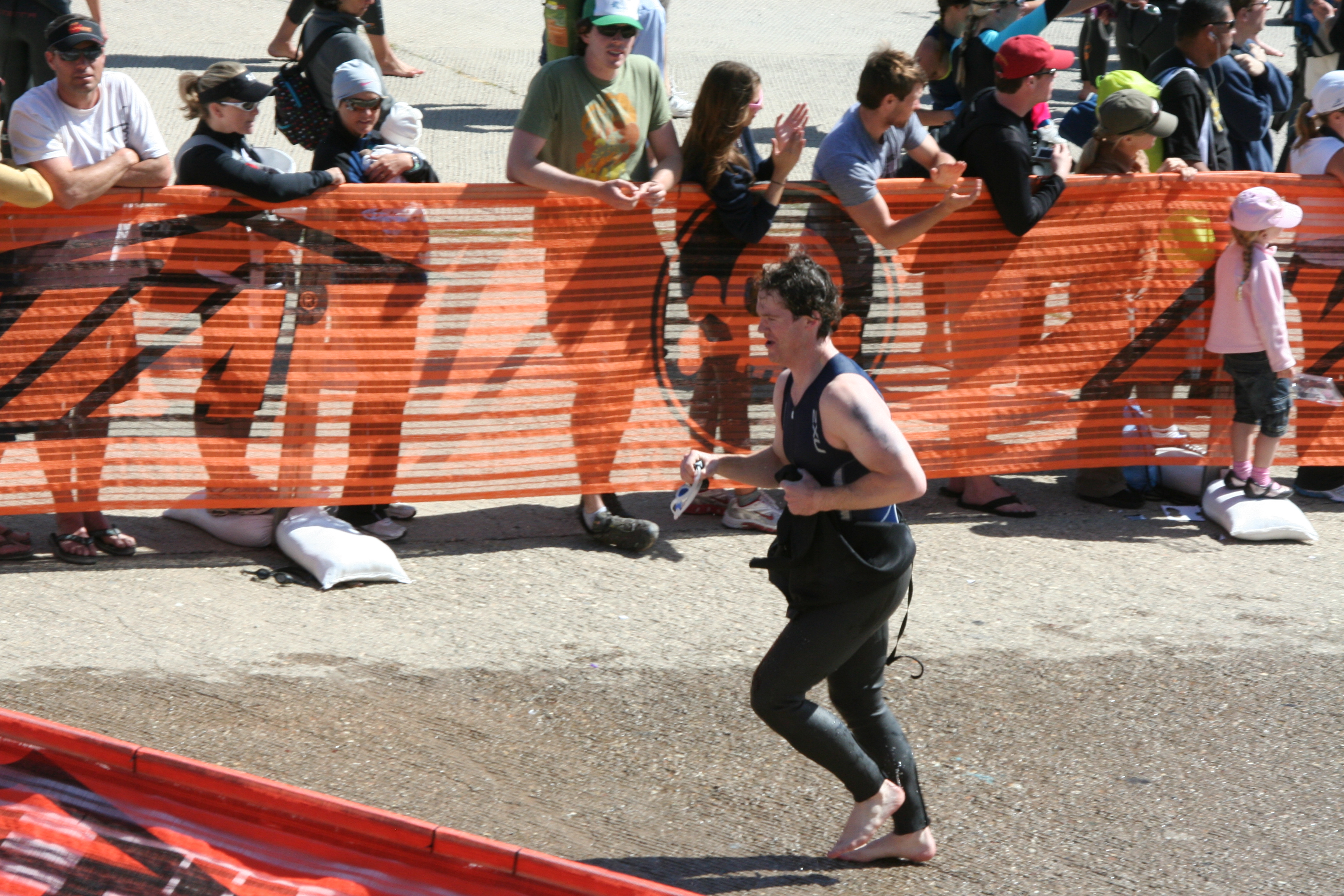 Running out of the water