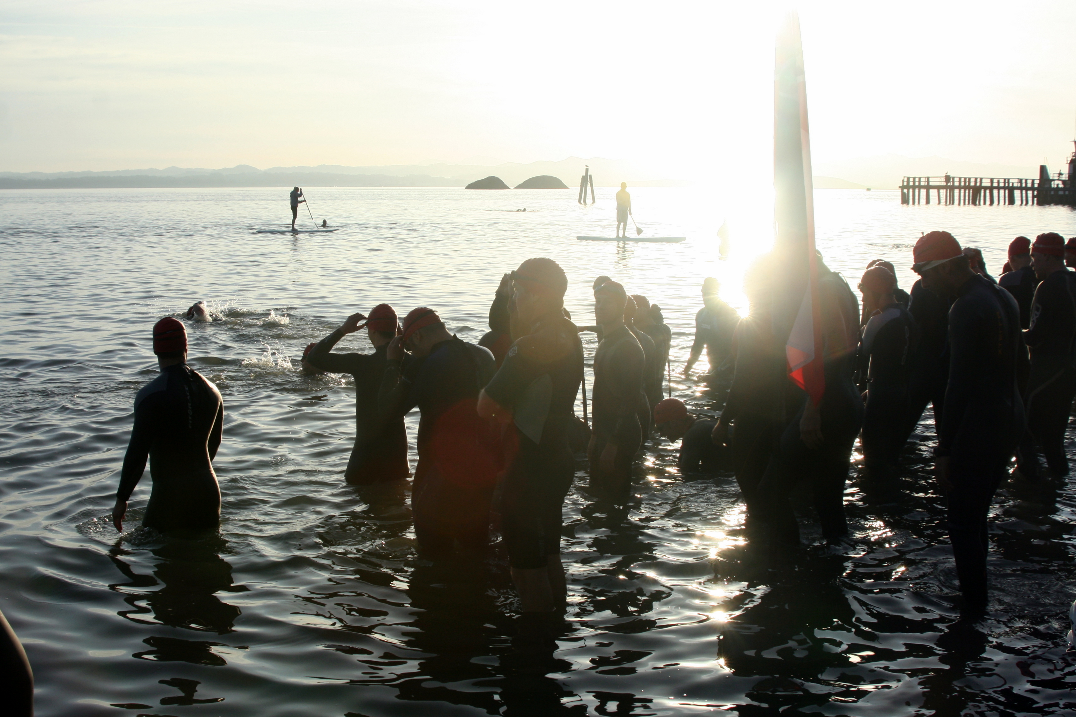 Getting ready for the swim start
