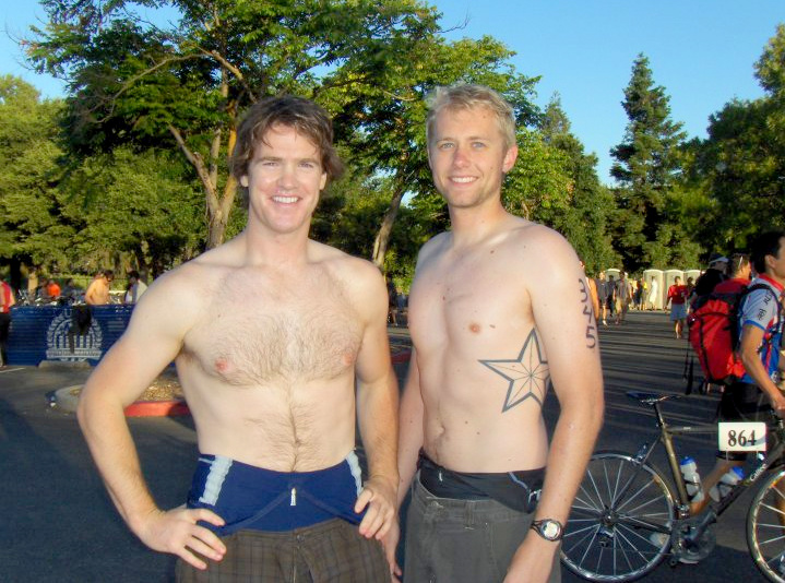 William and Brad suiting up