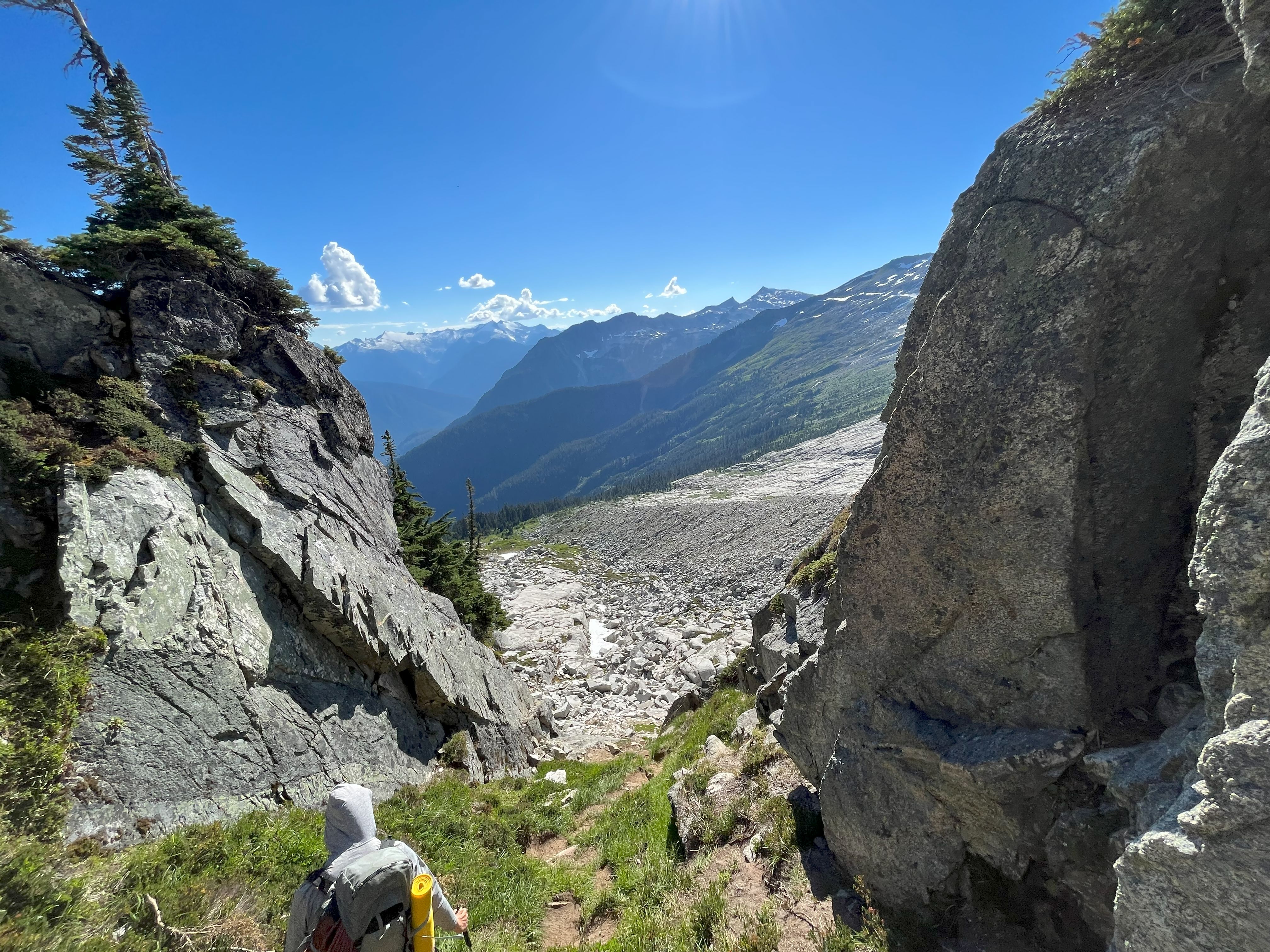 Crossing ridge into Roush Creek Basin
