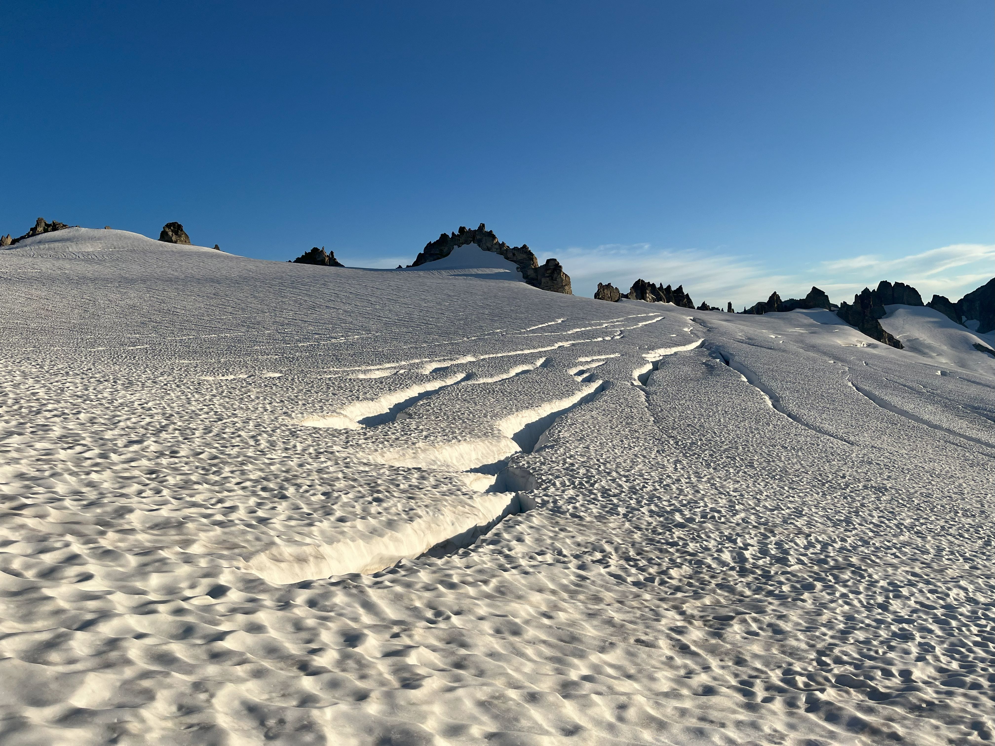 Glacier with crevasses