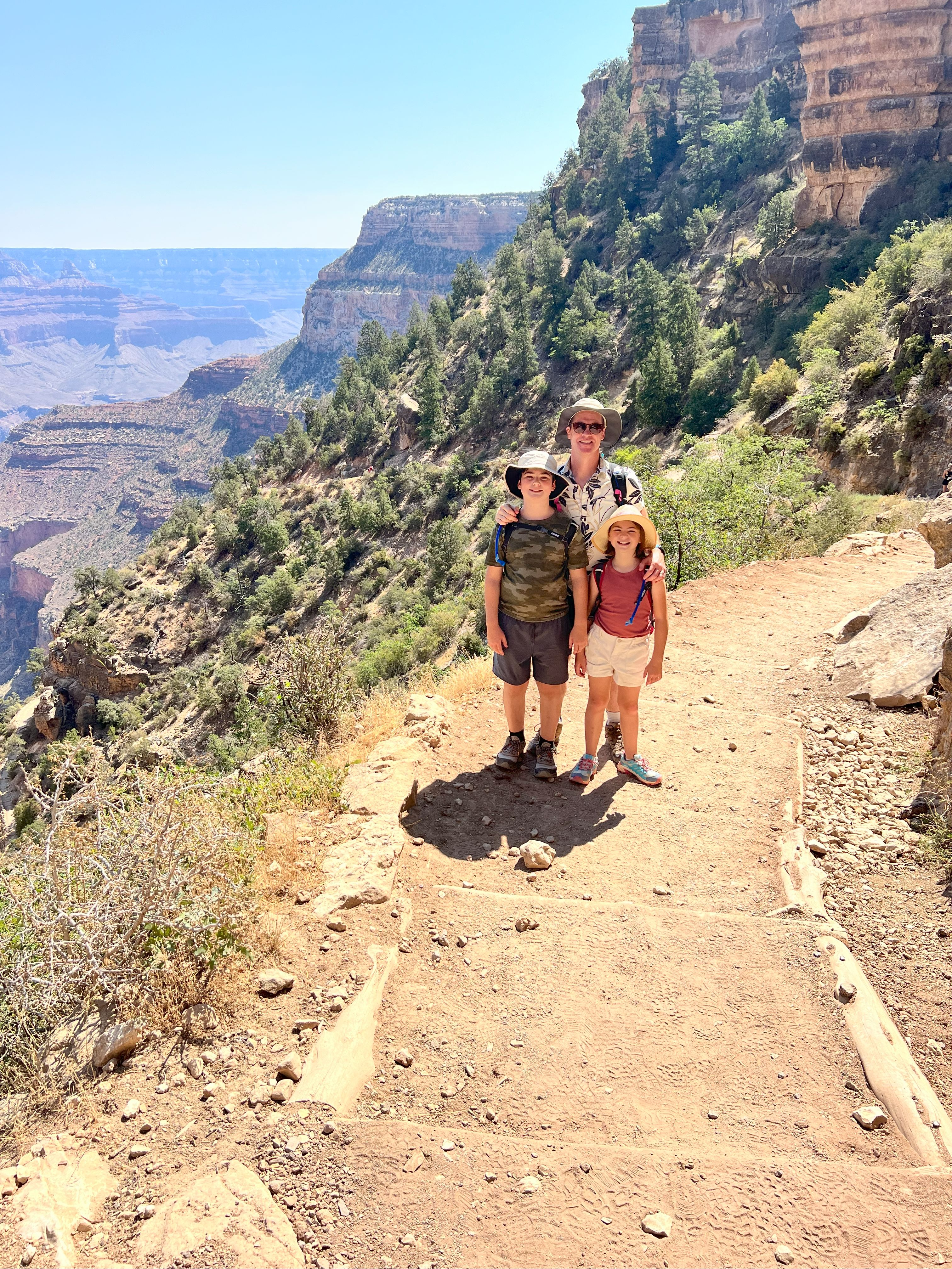 William, Miles, Harriet on Bright Angel
