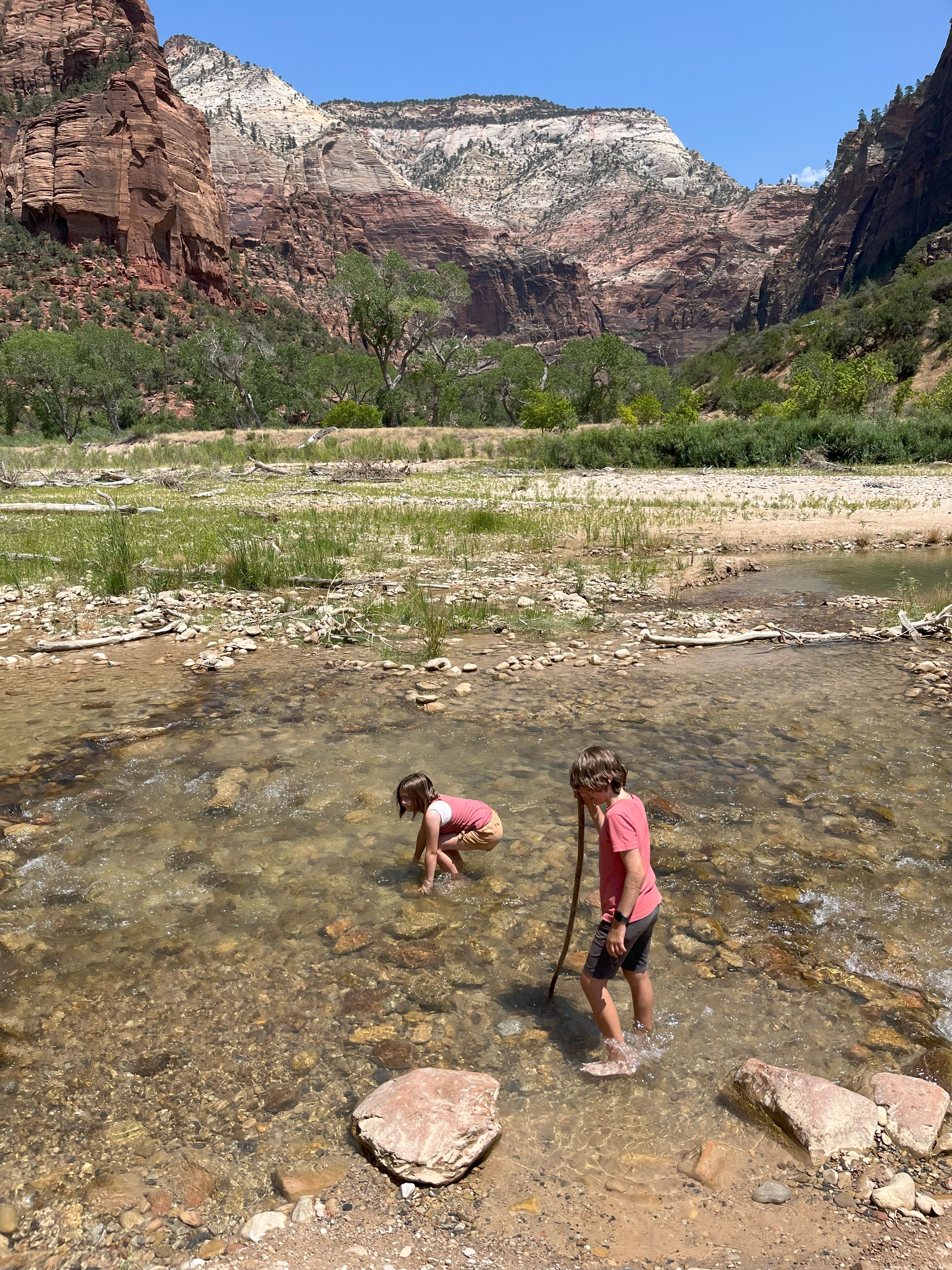 Charlie and Harriet checking out the river