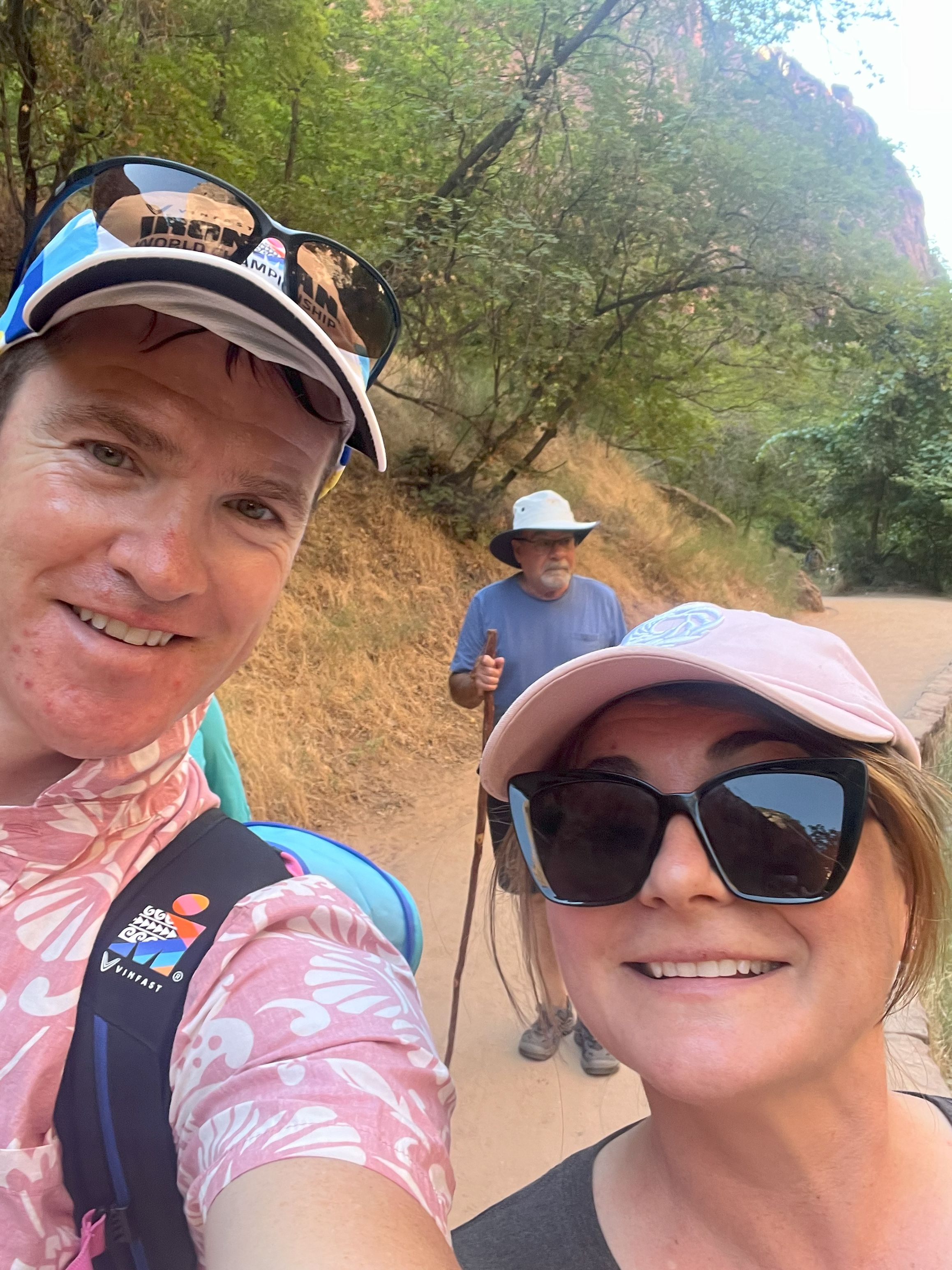 Sara and me hiking Riverside Walk