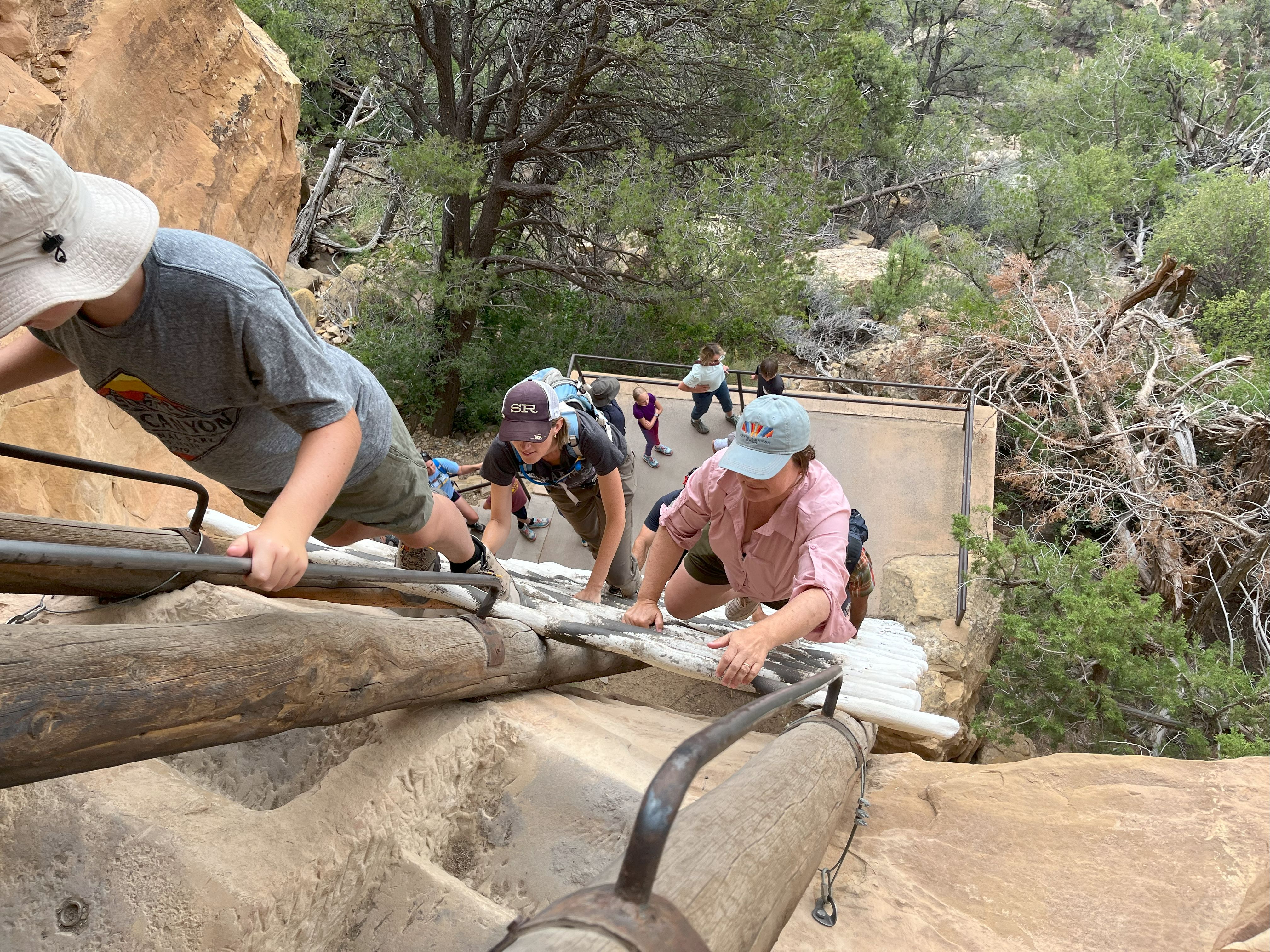 Climbing to the Balcony House
