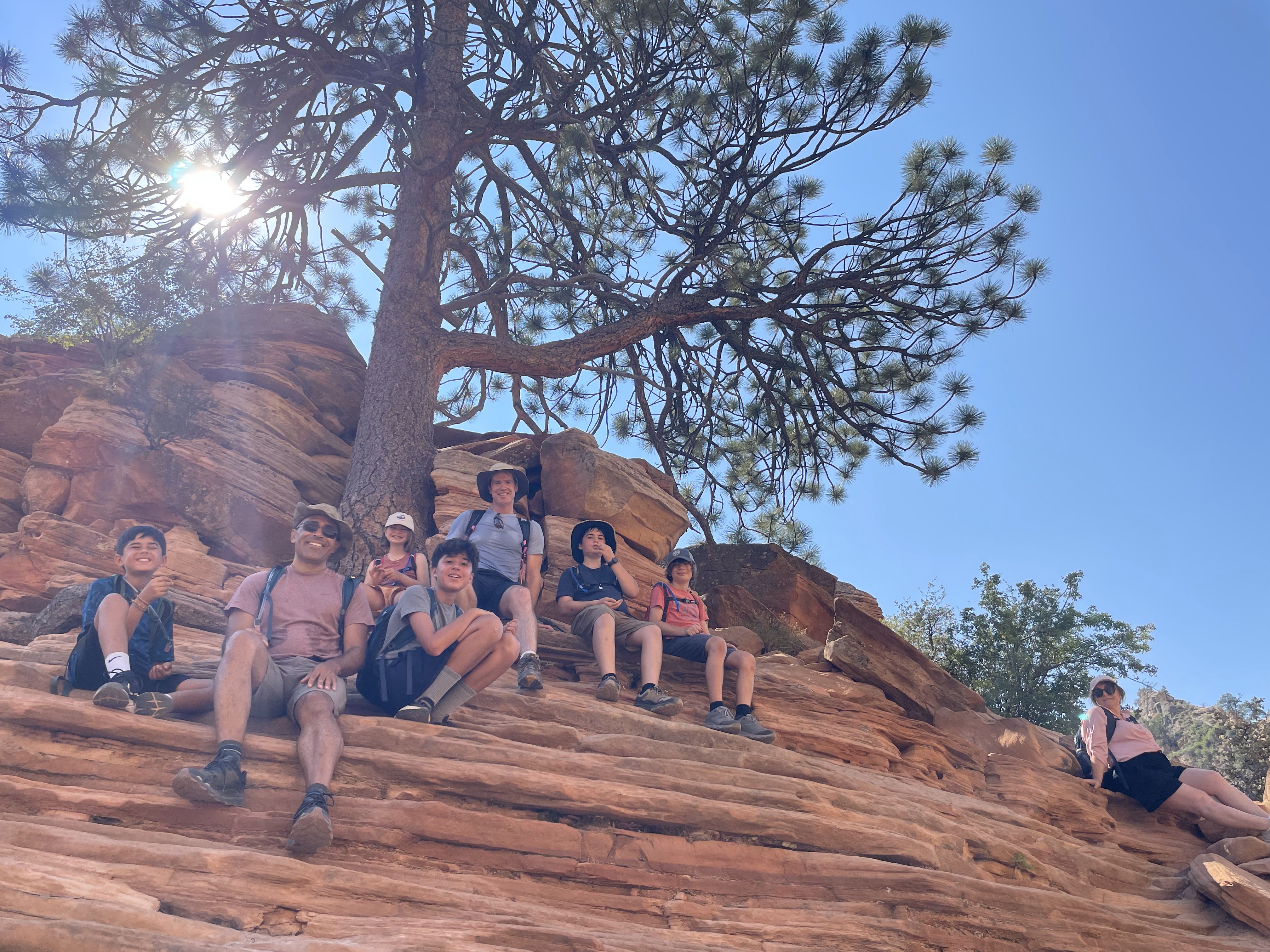 Team resting at the midway point