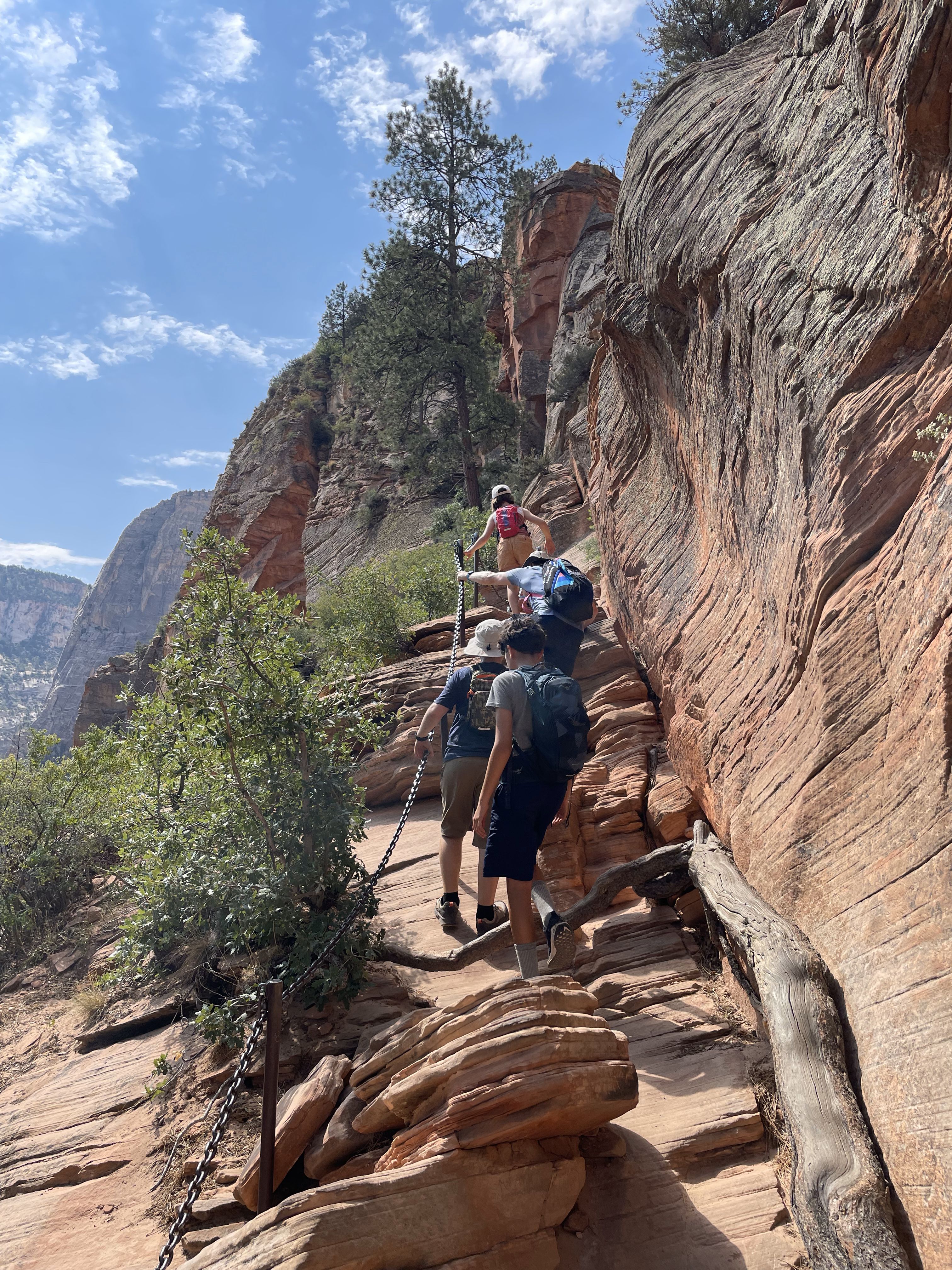 Climbing with the chains
