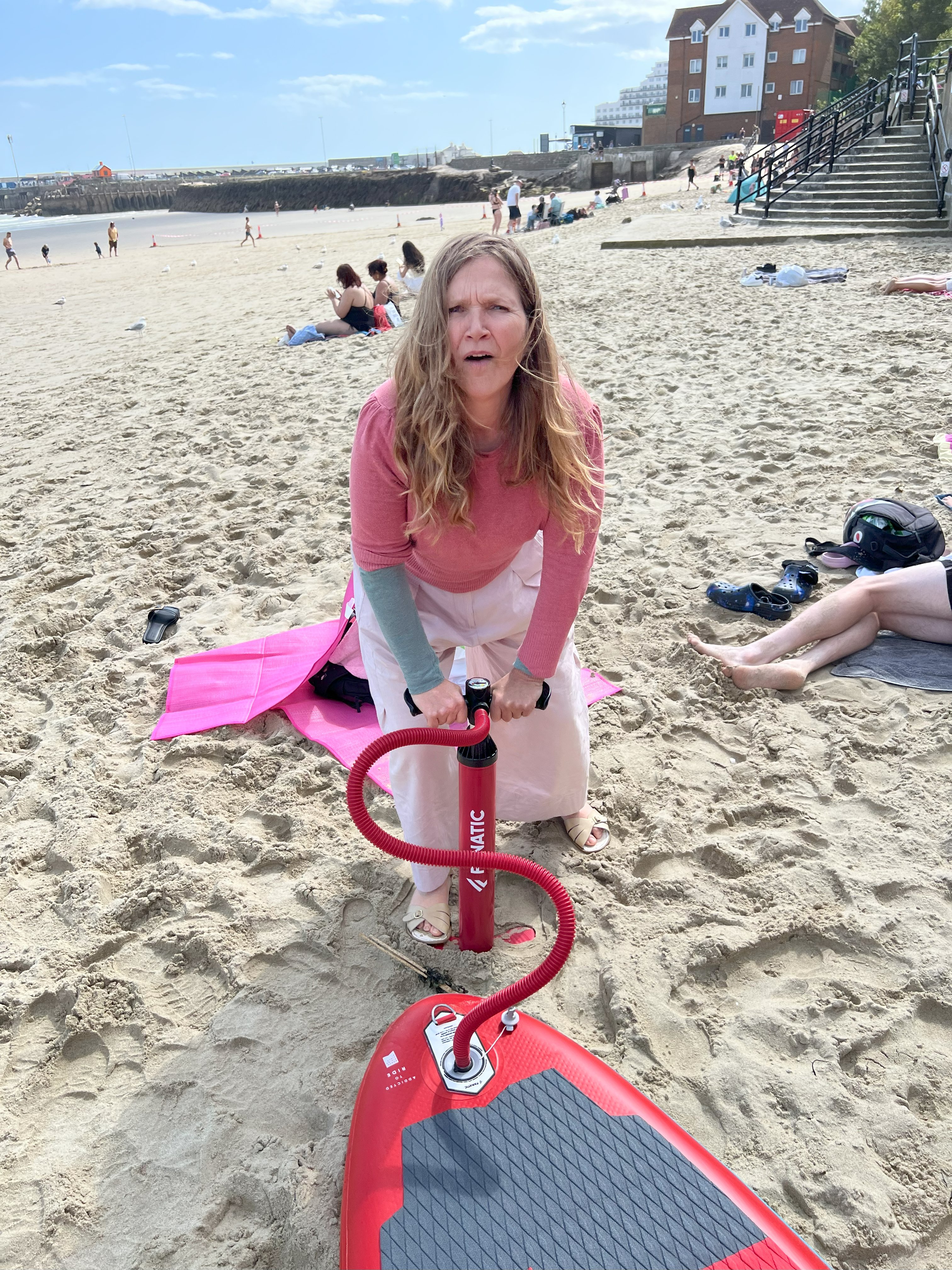 Jess pumping the SUP