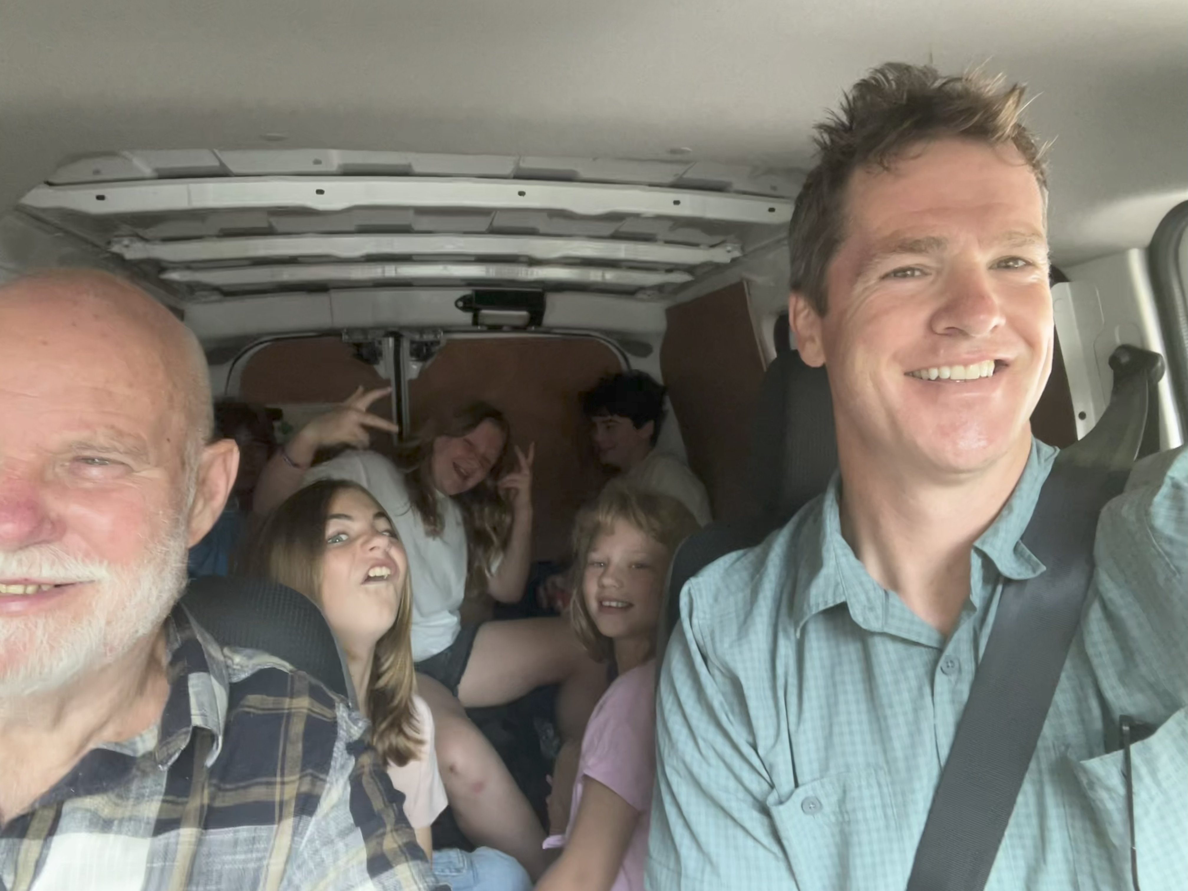 The van has 'free candy' on the side